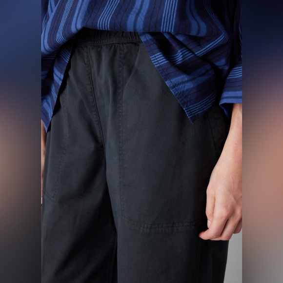 TOAST Cotton Twill Pull On Pants Size 6 Small Med Black Grey Slate - Picture 3 of 10